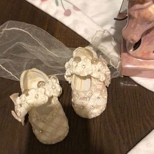 Christening baby shoes